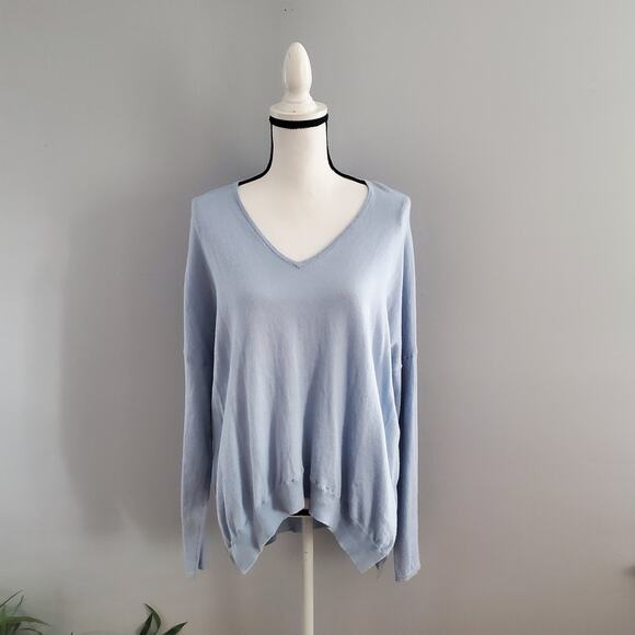 Acrobat Blue Lightweight Hi-Low Hem Oversized Sweater XS/S - Picture 1 of 8